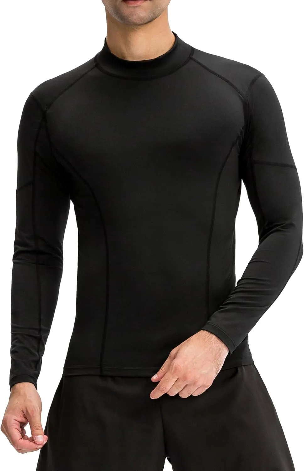 2/3 Pack Men's Compression Shirts Long Sleeve Workout Shirts Mock Turtleneck Athletic Base Layer Active Undershirts Tops