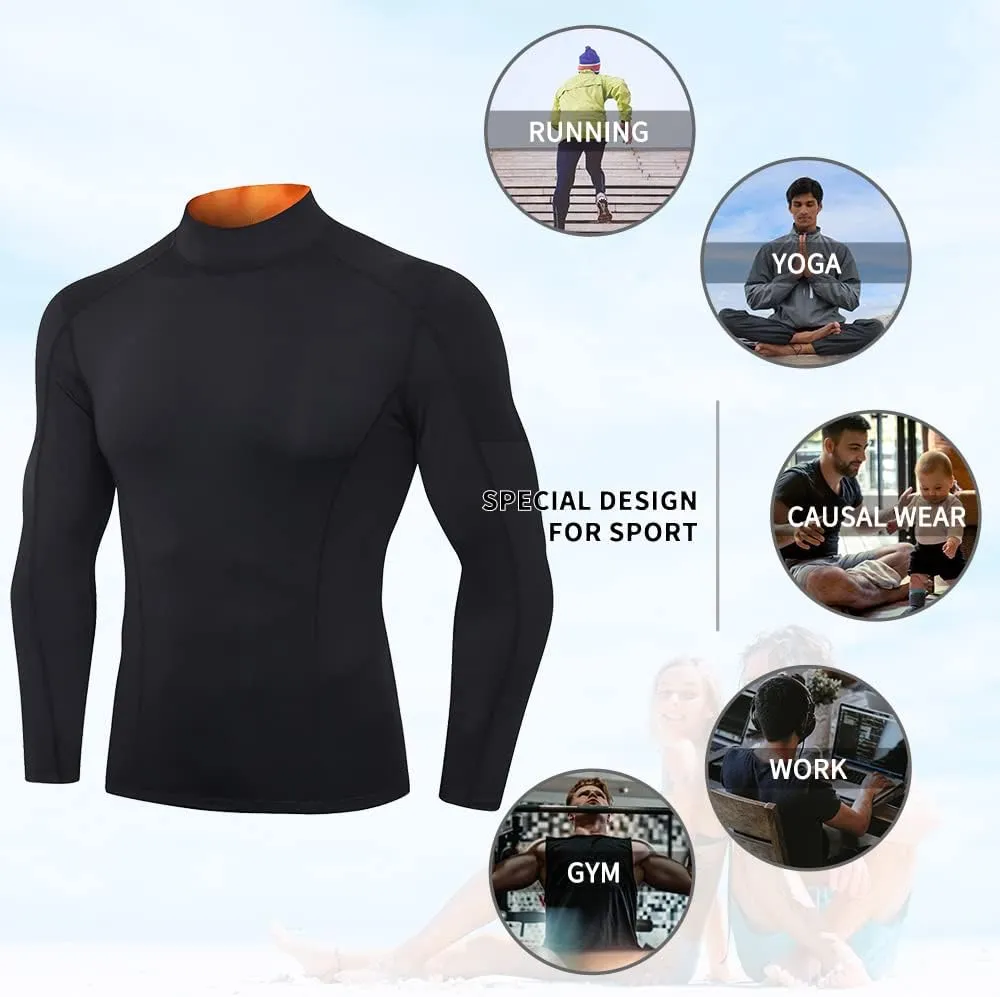 2/3 Pack Men's Compression Shirts Long Sleeve Workout Shirts Mock Turtleneck Athletic Base Layer Active Undershirts Tops