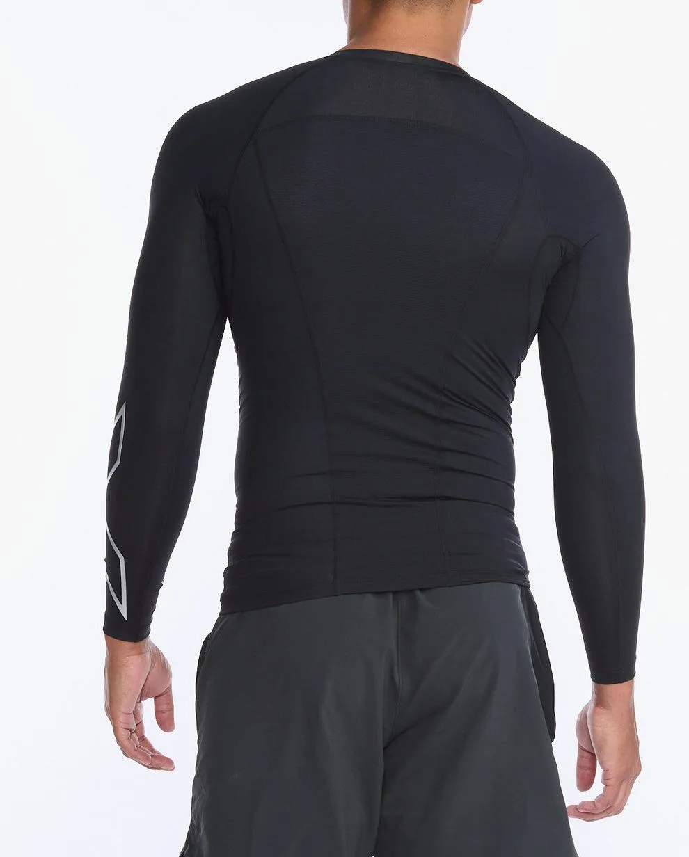 2XU Core Long Sleeve Compression Men's Cycling Top (Black/Silver)
