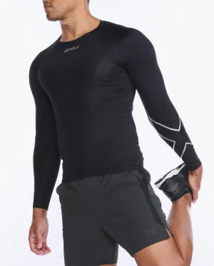 2XU Core Long Sleeve Compression Men's Cycling Top (Black/Silver)