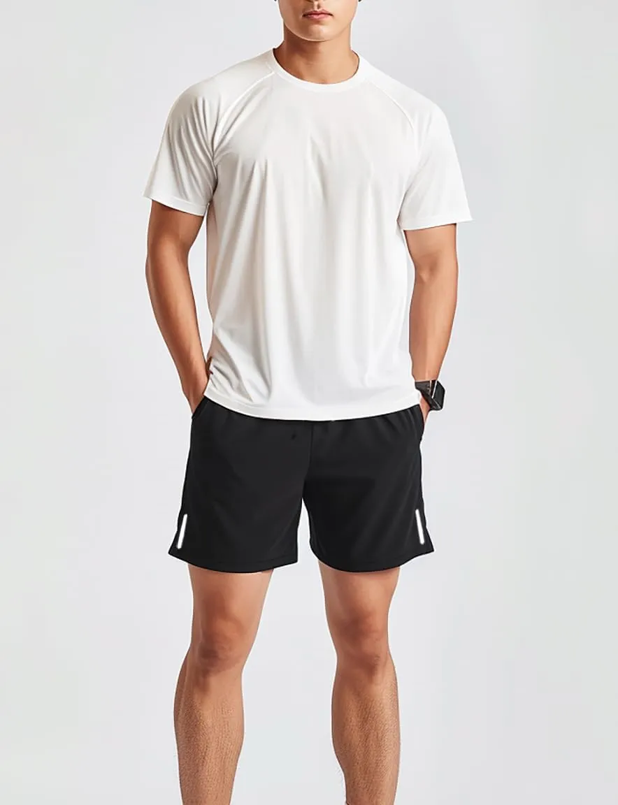 3pcs Mens Athletic Shorts Workout 7 inch Inseam Quick Dry Hiking Shorts Lightweight Sports Gym Shorts Running