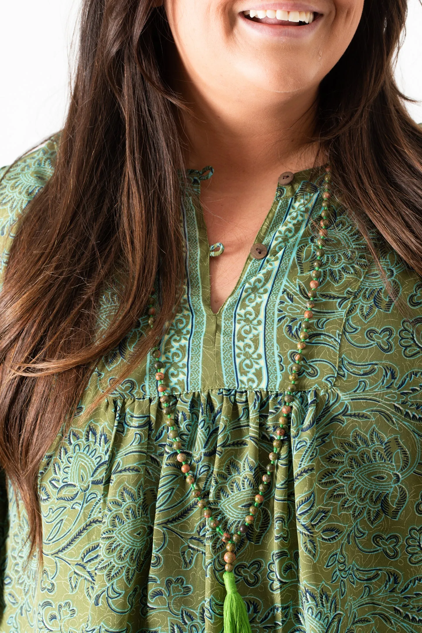 Anjali Sari Inspired Peasant Top