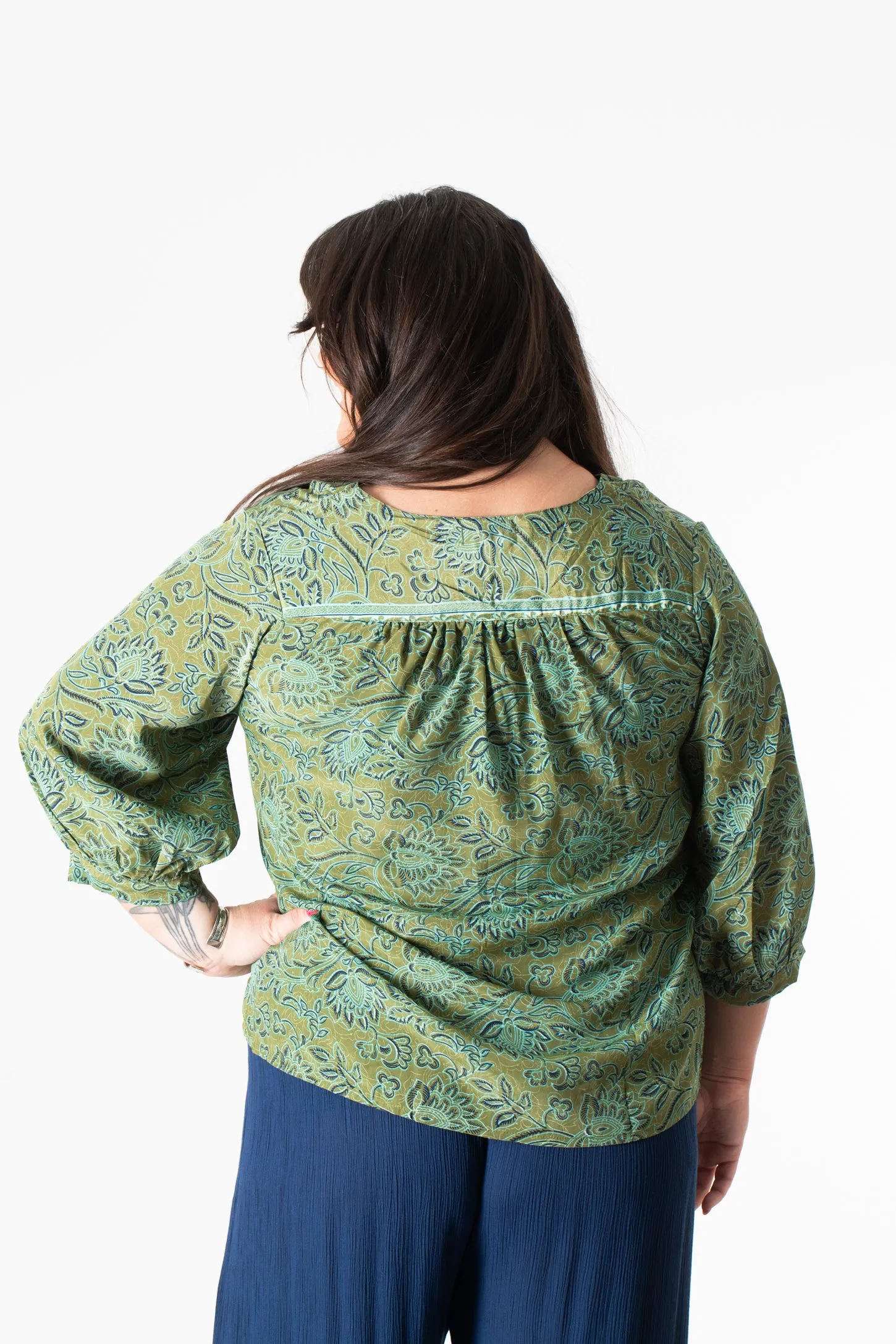 Anjali Sari Inspired Peasant Top