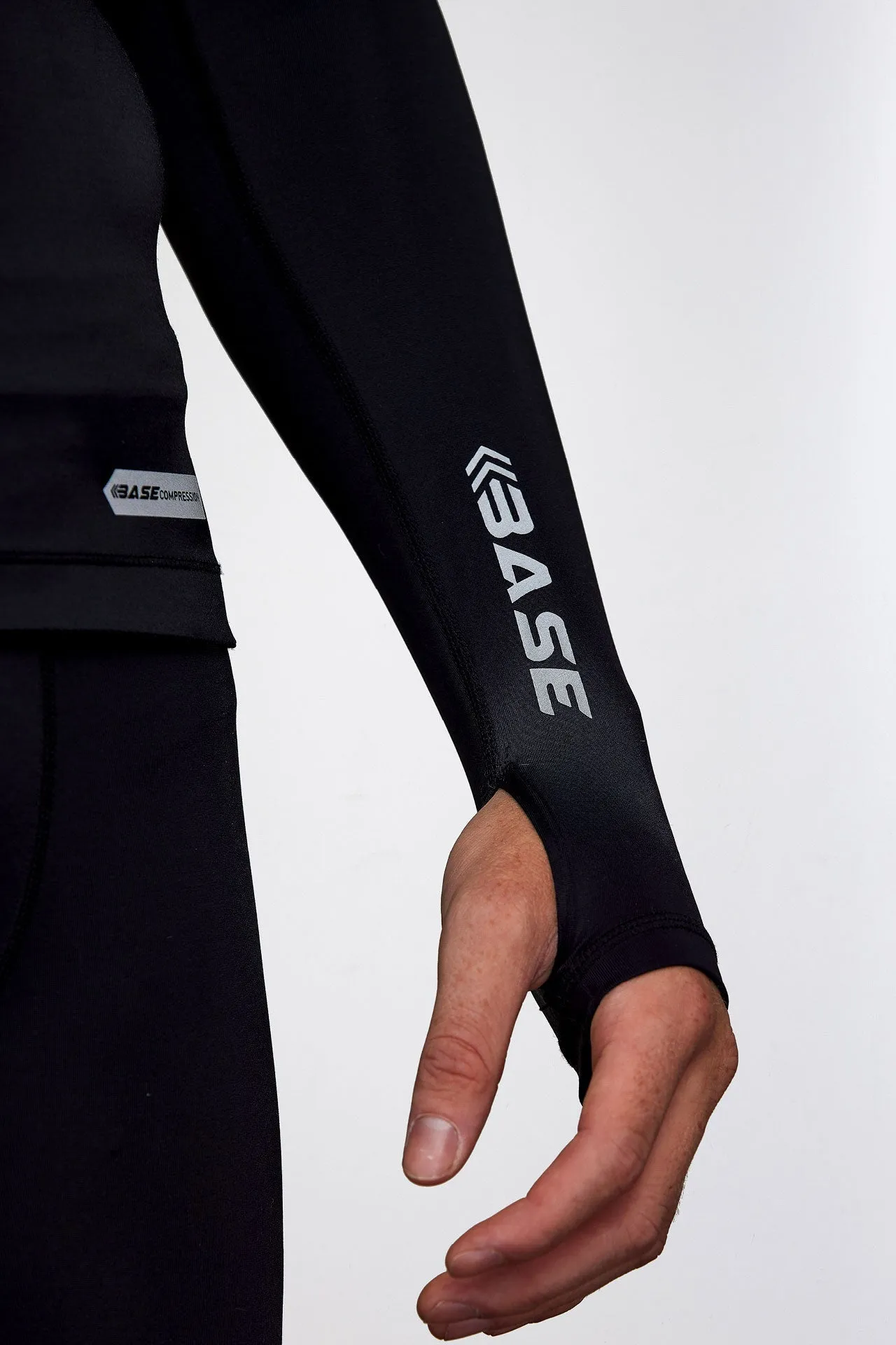 BASE Men's Long Sleeve Compression Tee - Black