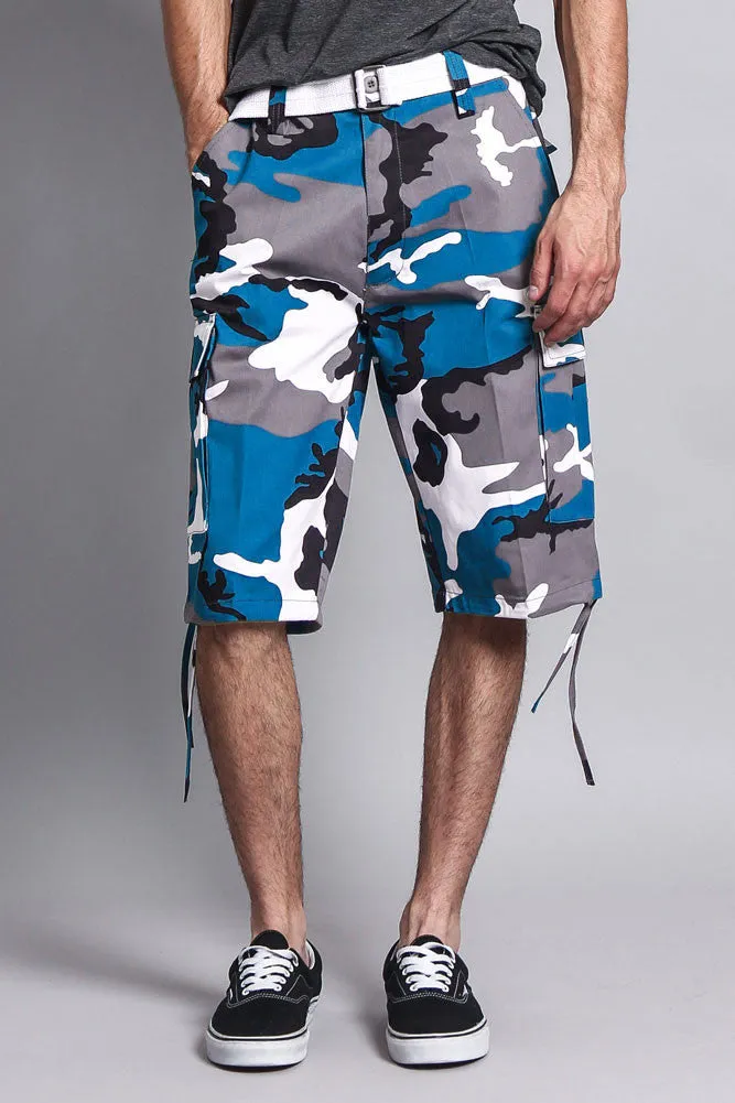 Belted Camo Cargo Shorts