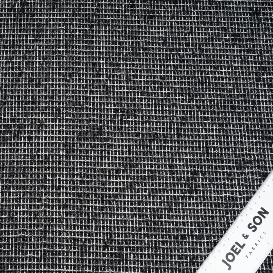 Black & White 'Brick' Metallic Cotton Blend Bouclé