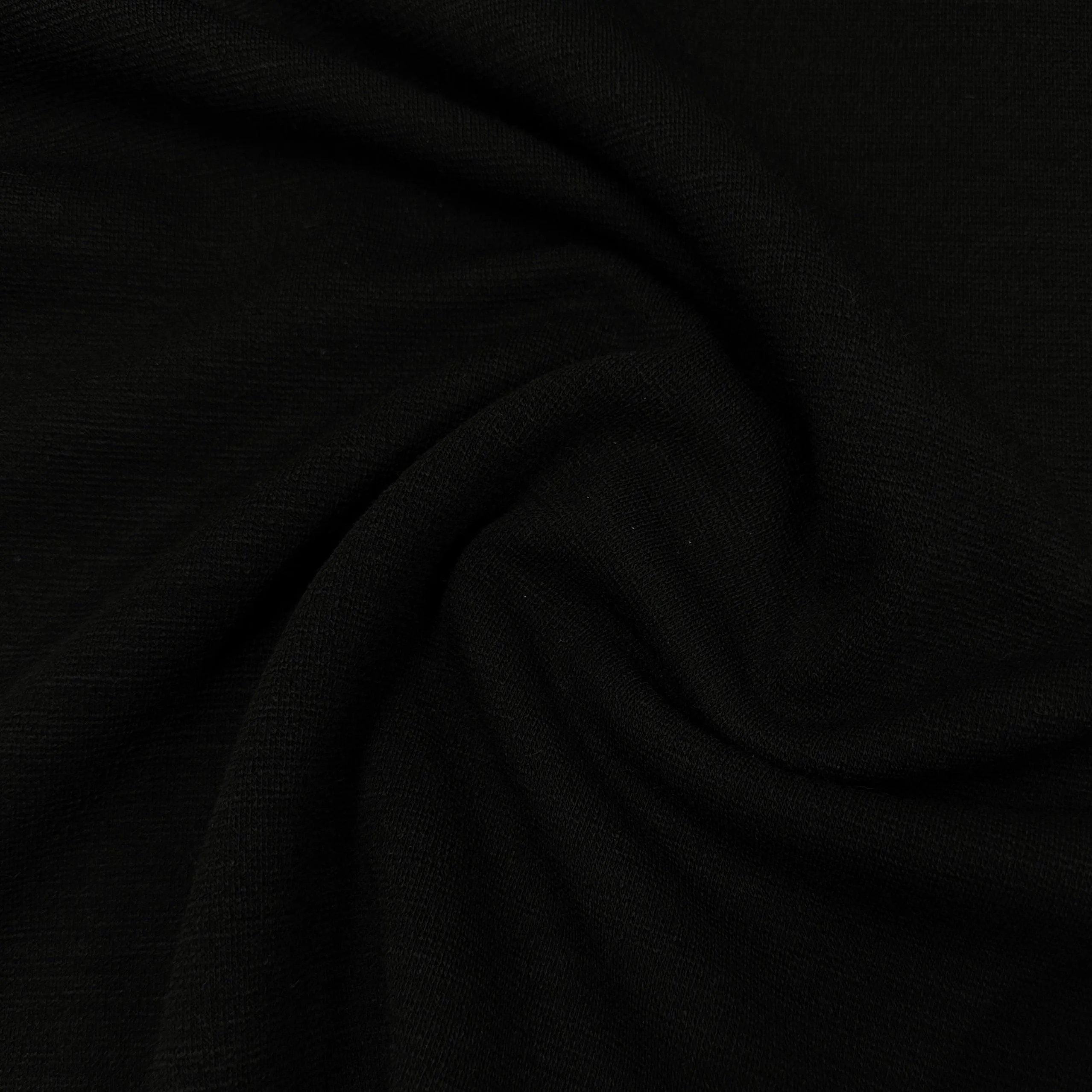 Black Merino Wool/Spandex Jersey Fabric - 225 GSM