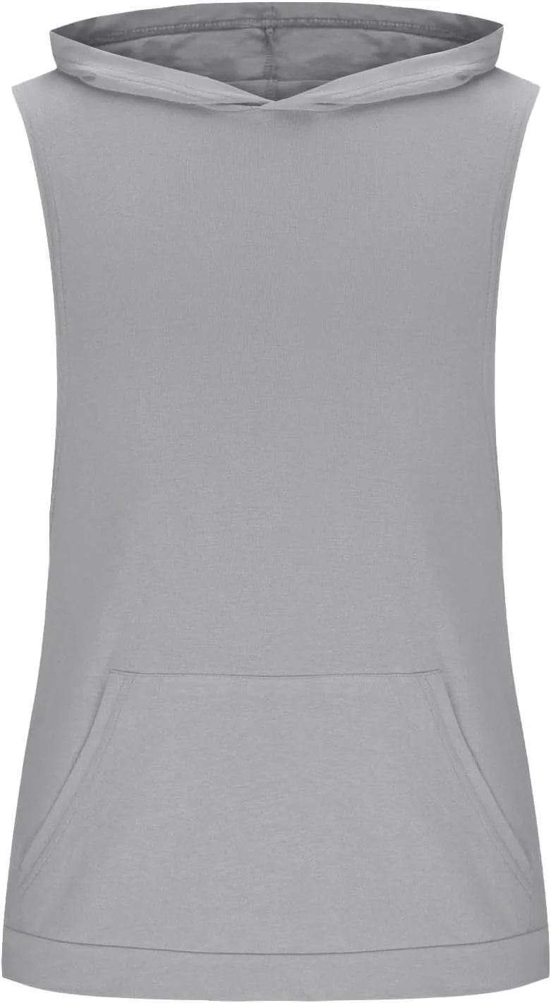 Cambkatl Men's Loose Summer Cut Off Hooded Tank Tops Casual Sleeveless Muscle Shirts Workout Bodybuilding Gym Tees