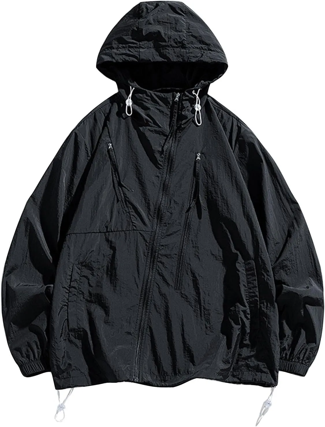 Cambkatl Mens UPF 50  UV Sun Protection Summer Hoodie Jacket Full Zip Lightweight Fishing Hiking Outdoor Cooling Shirts