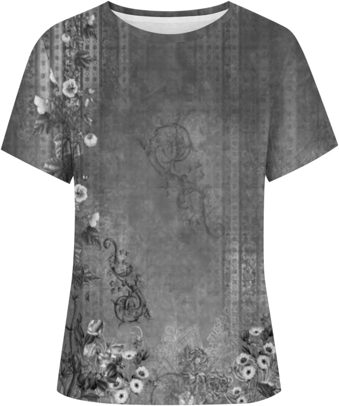 ChicCrate Womens Dressy Tops 2025 Summer Fashion Casual Short Sleeve Round Neck Boho T Shirts Beach Vacation Clothes
