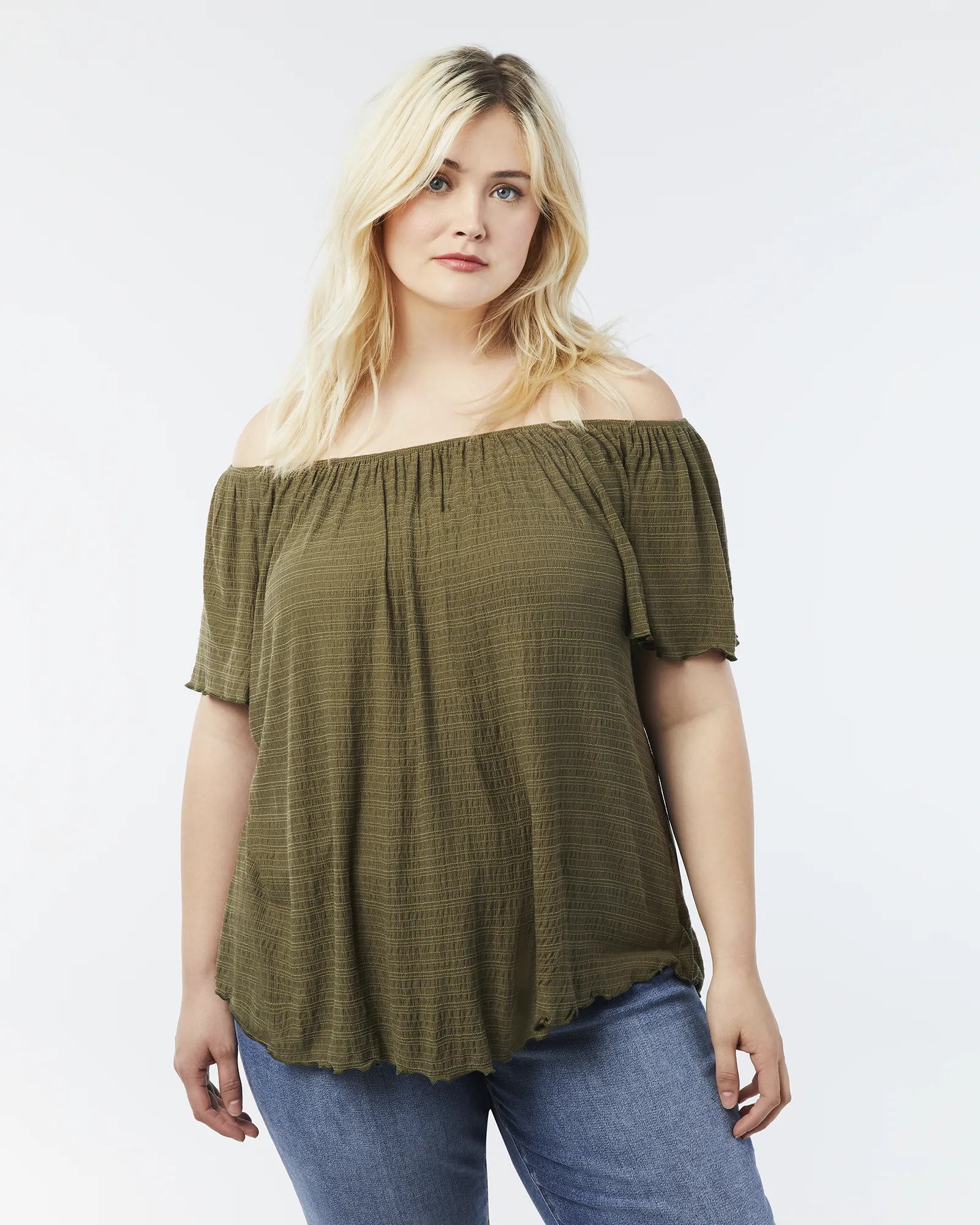 Chrissy Peasant Top | Olive Green