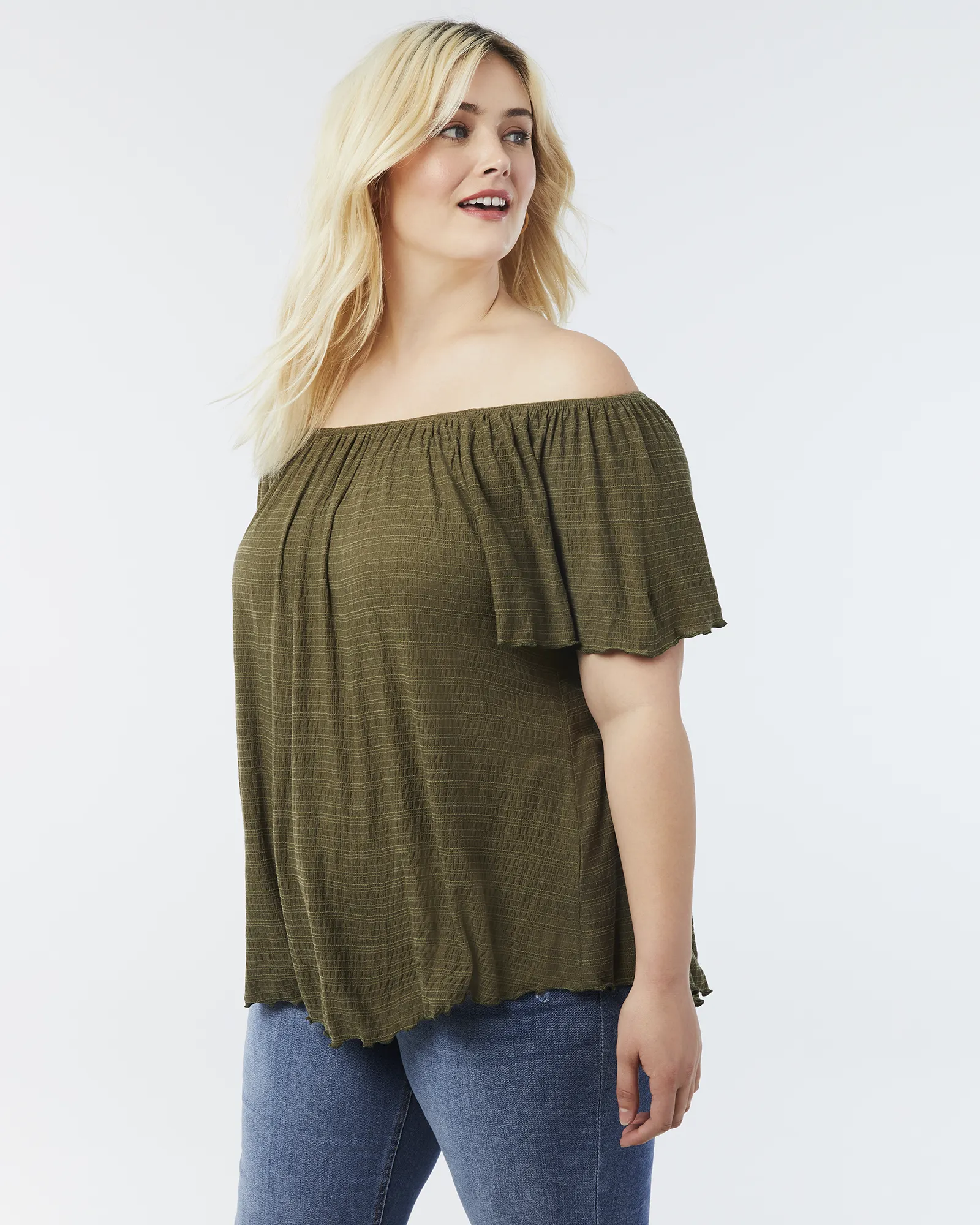 Chrissy Peasant Top | Olive Green