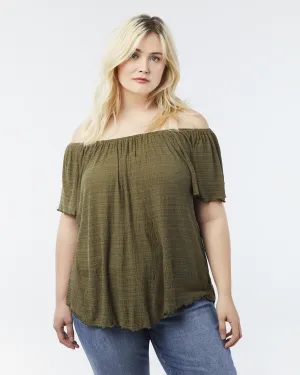 Chrissy Peasant Top | Olive Green