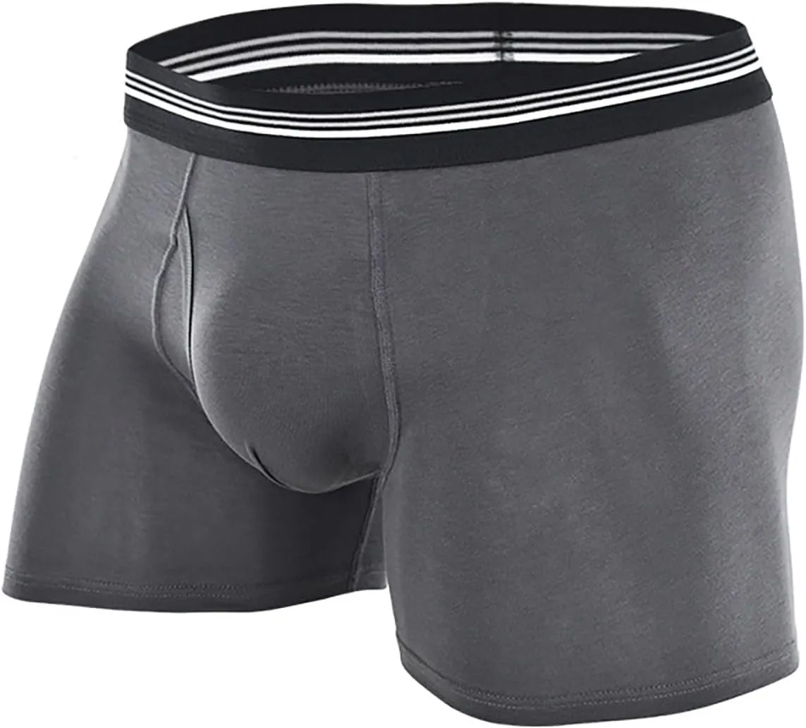 CRNTCEM Men's Underwear Cotton Boxer Briefs Breathable Casual Basics Boxers Soft Comfort Trunks Underwear
