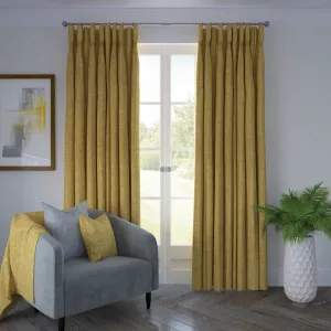 Eternity Ochre Chenille Curtains