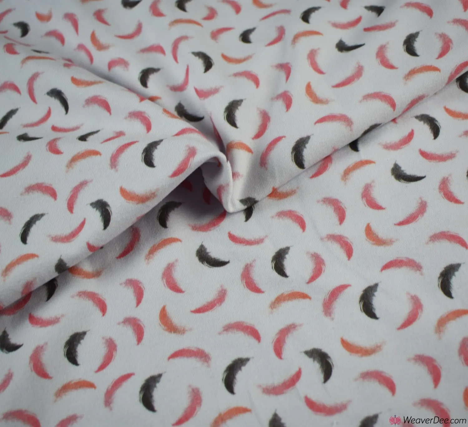 Feathers Cotton Jersey Fabric - BLOOMING FABRICS
