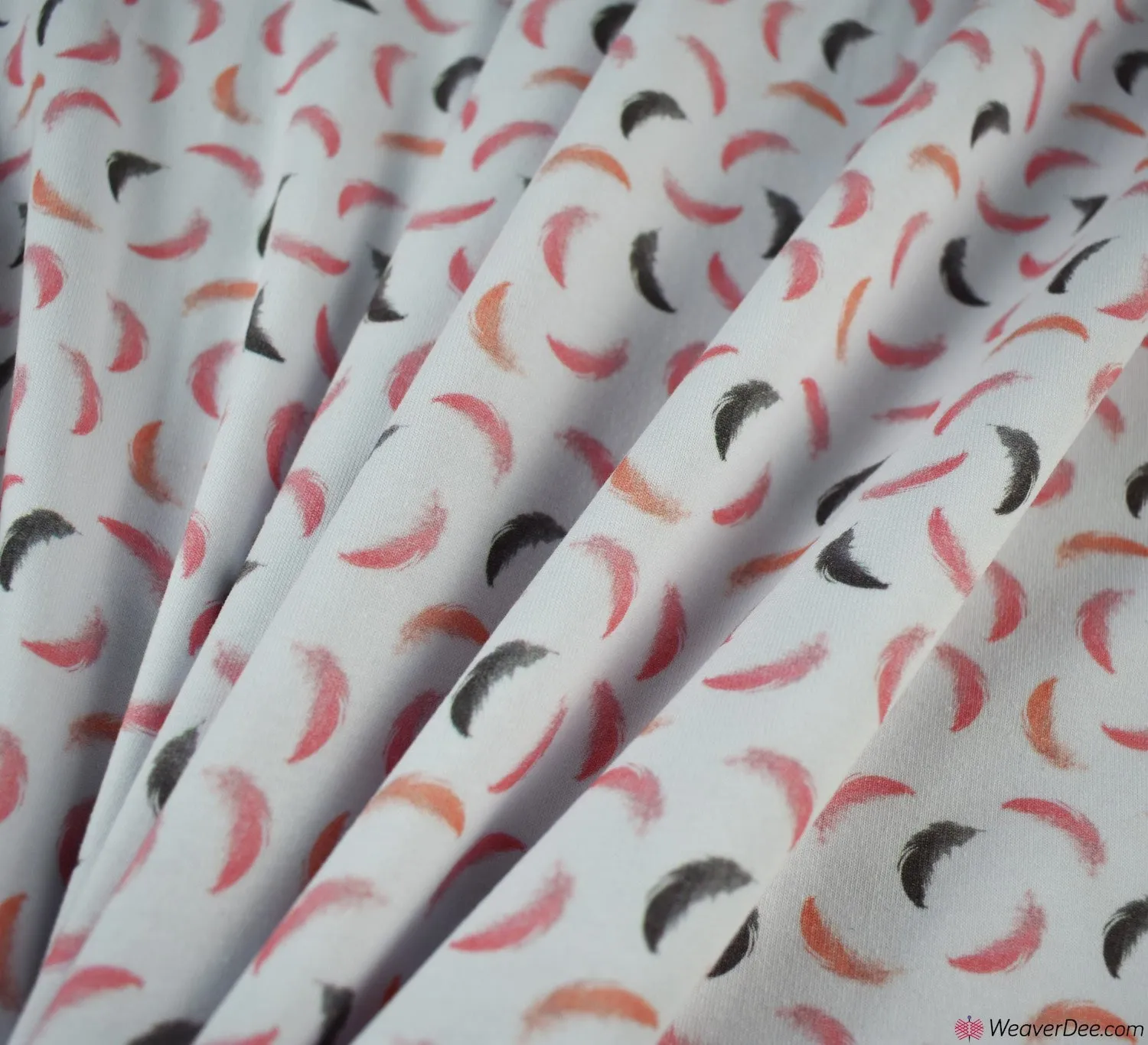 Feathers Cotton Jersey Fabric - BLOOMING FABRICS