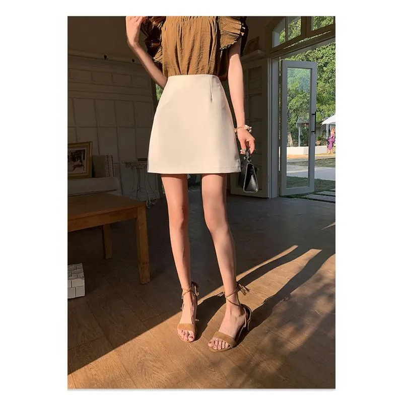 High-Waisted French Style Pink Skirt