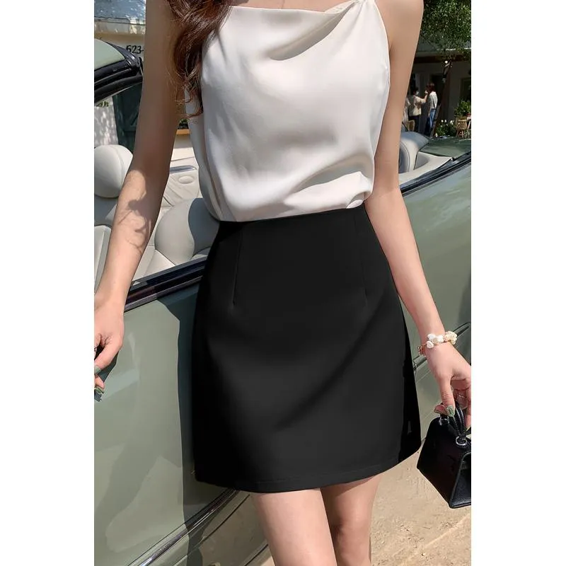 High-Waisted French Style Pink Skirt