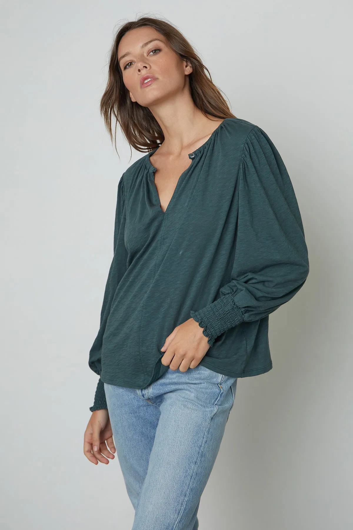 IRINA SPLIT NECK TEE