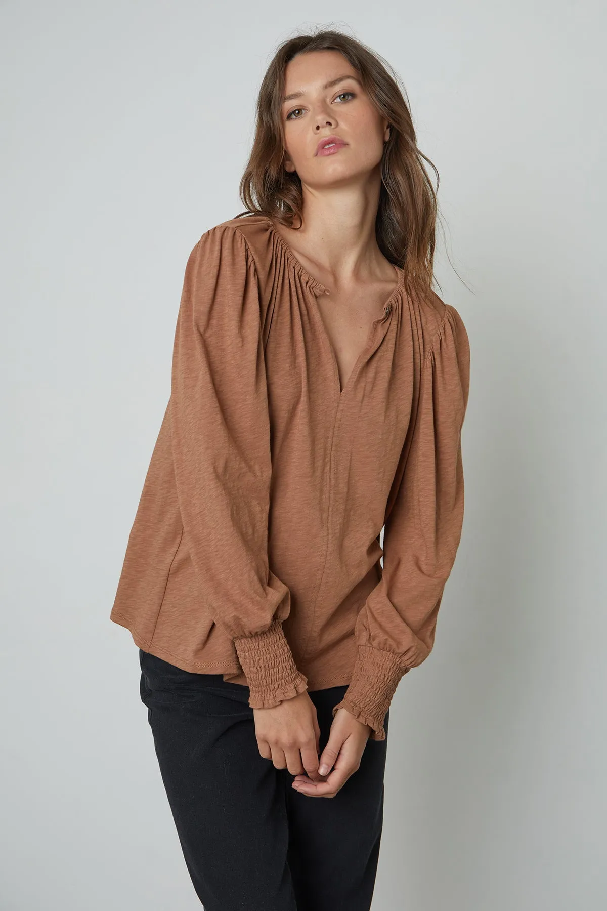 IRINA SPLIT NECK TEE