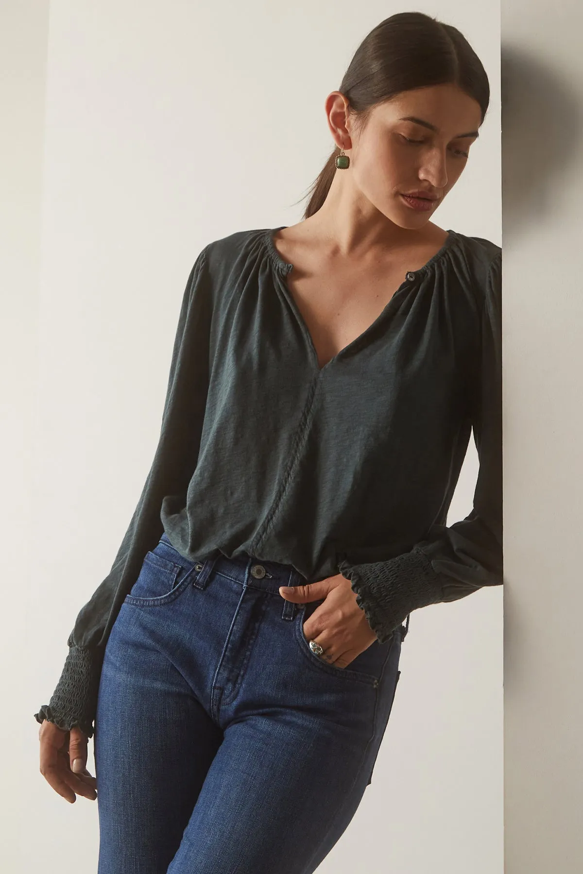 IRINA SPLIT NECK TEE