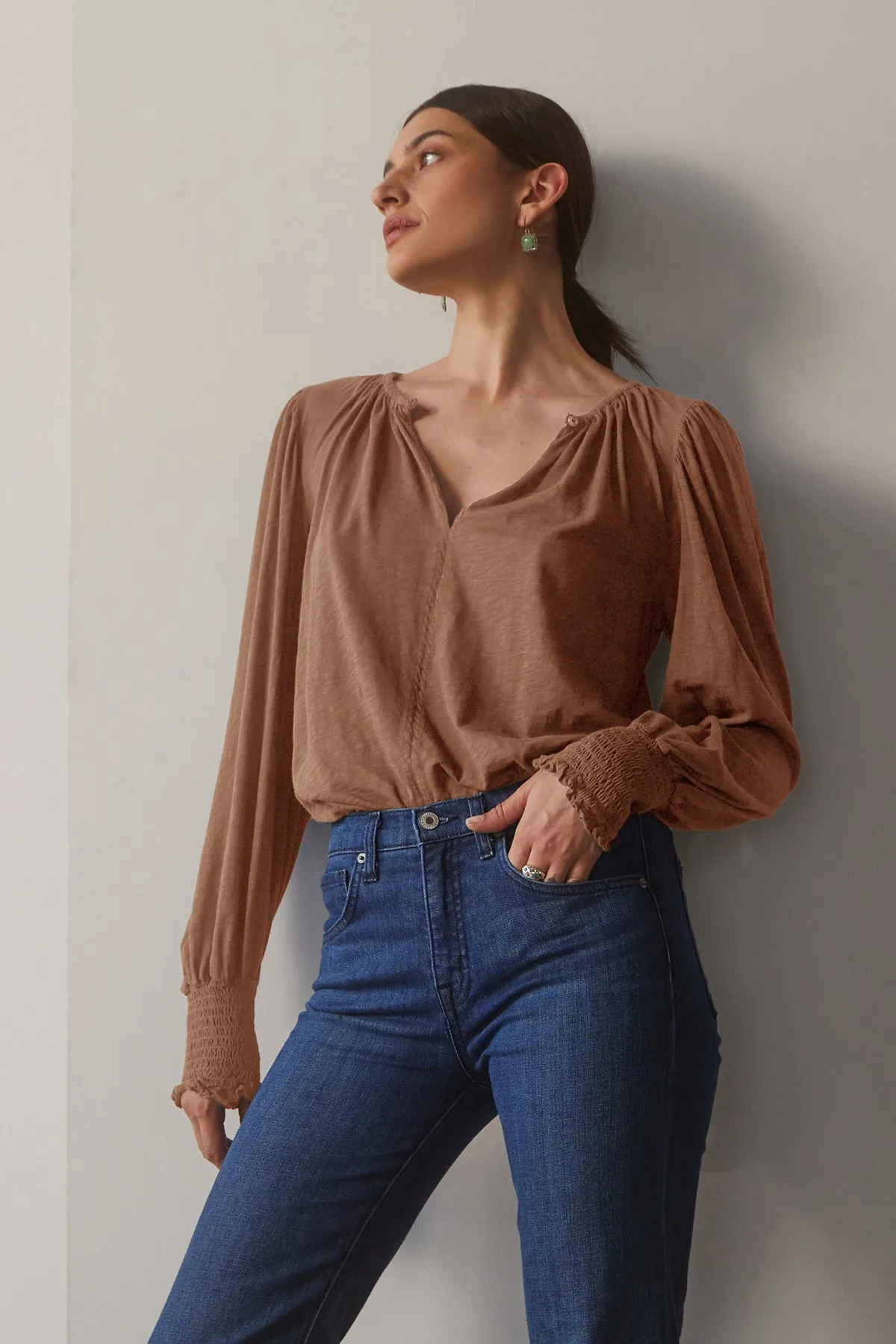 IRINA SPLIT NECK TEE