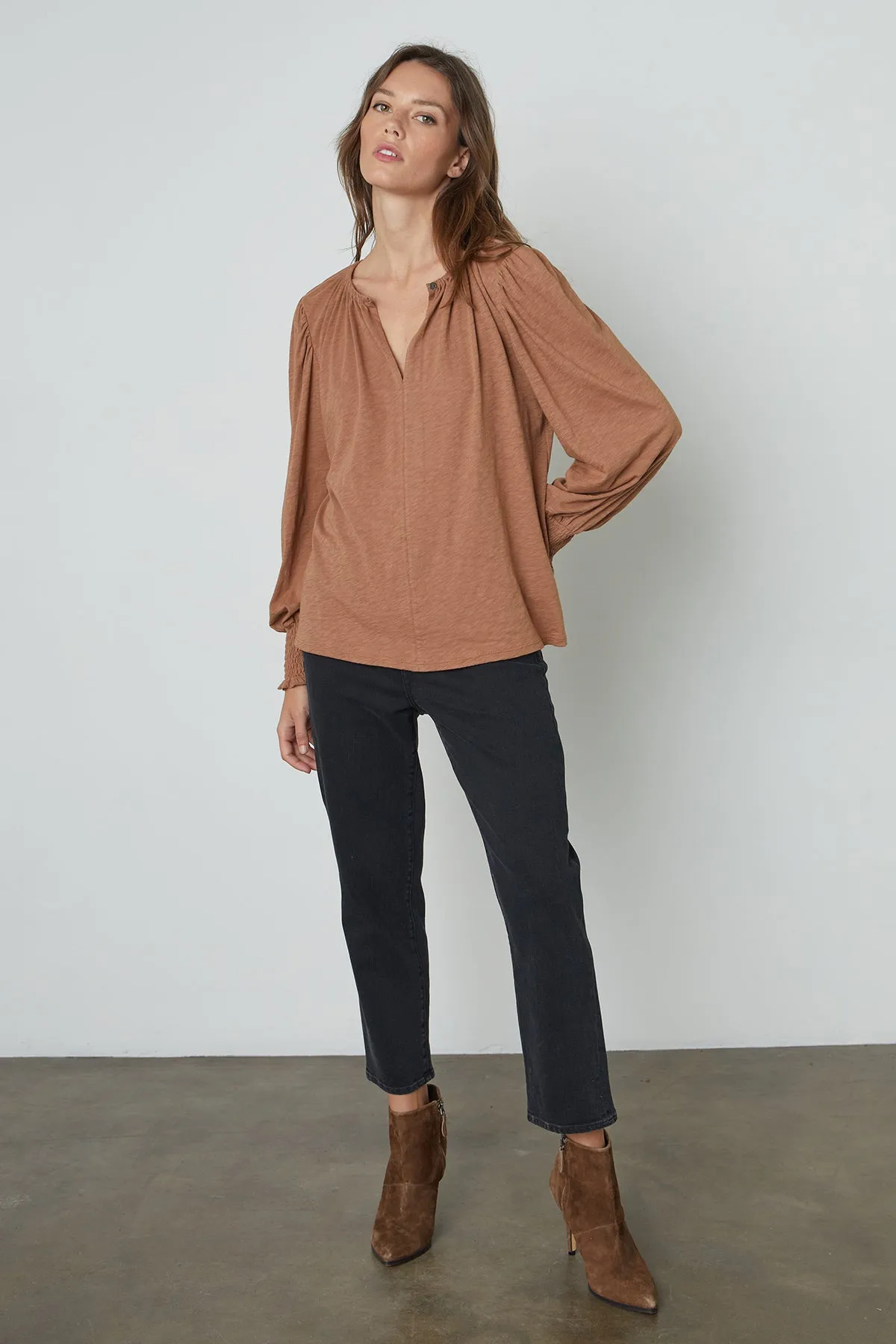 IRINA SPLIT NECK TEE