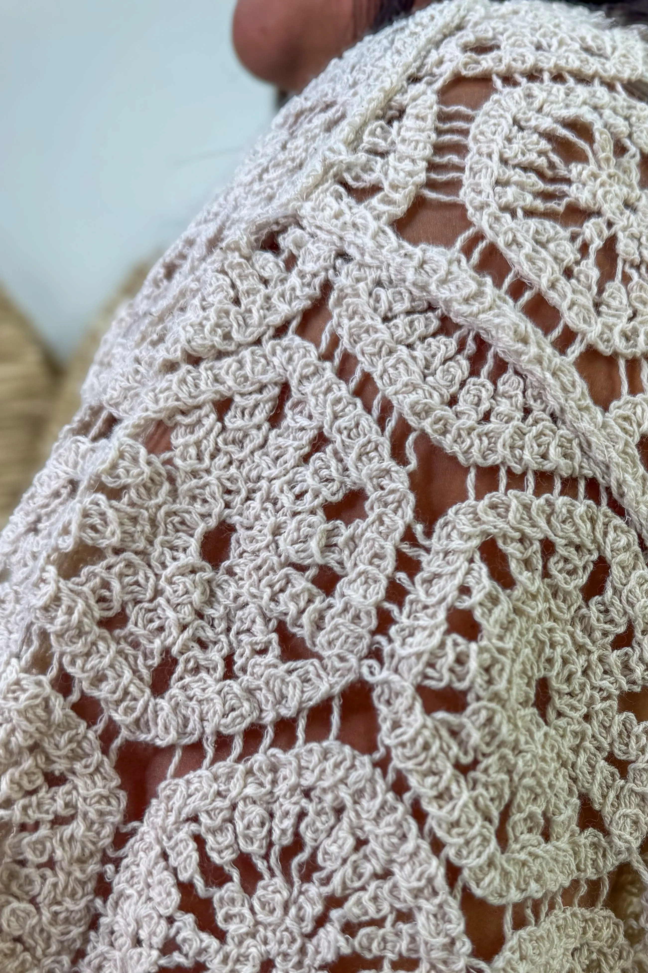 Ivory Crochet Kimono