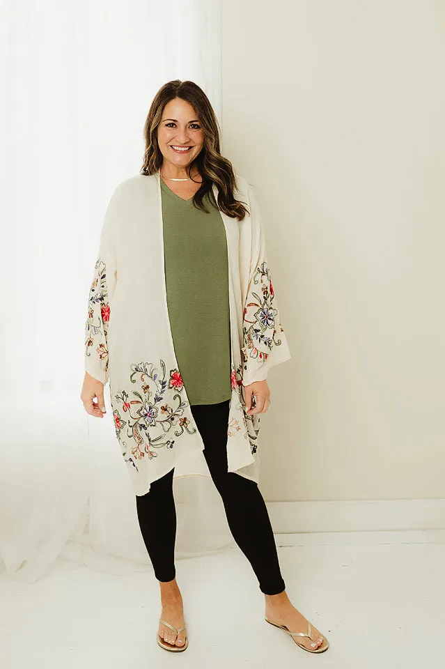 Long Floral Kimono