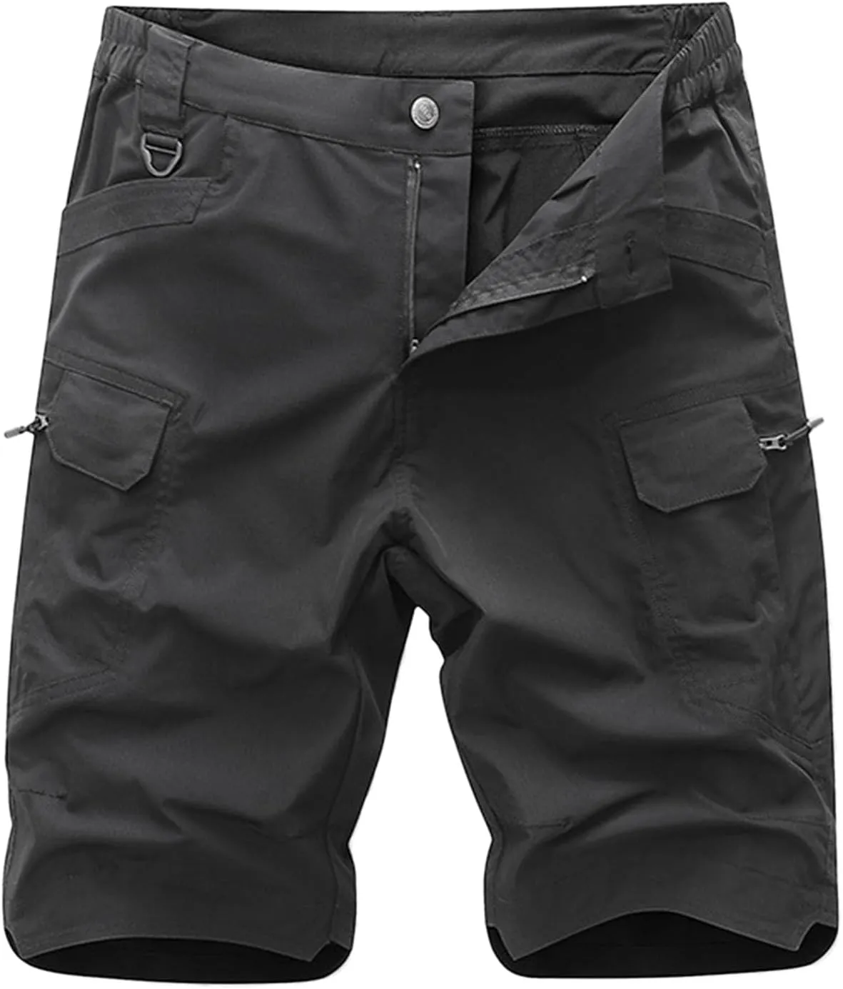 Men's Cargo Short Elastic Waist Multi-Pocket Outdoor Military Tactical Shorts Men's Hiking Cargo Shorts Lightweight Shorts