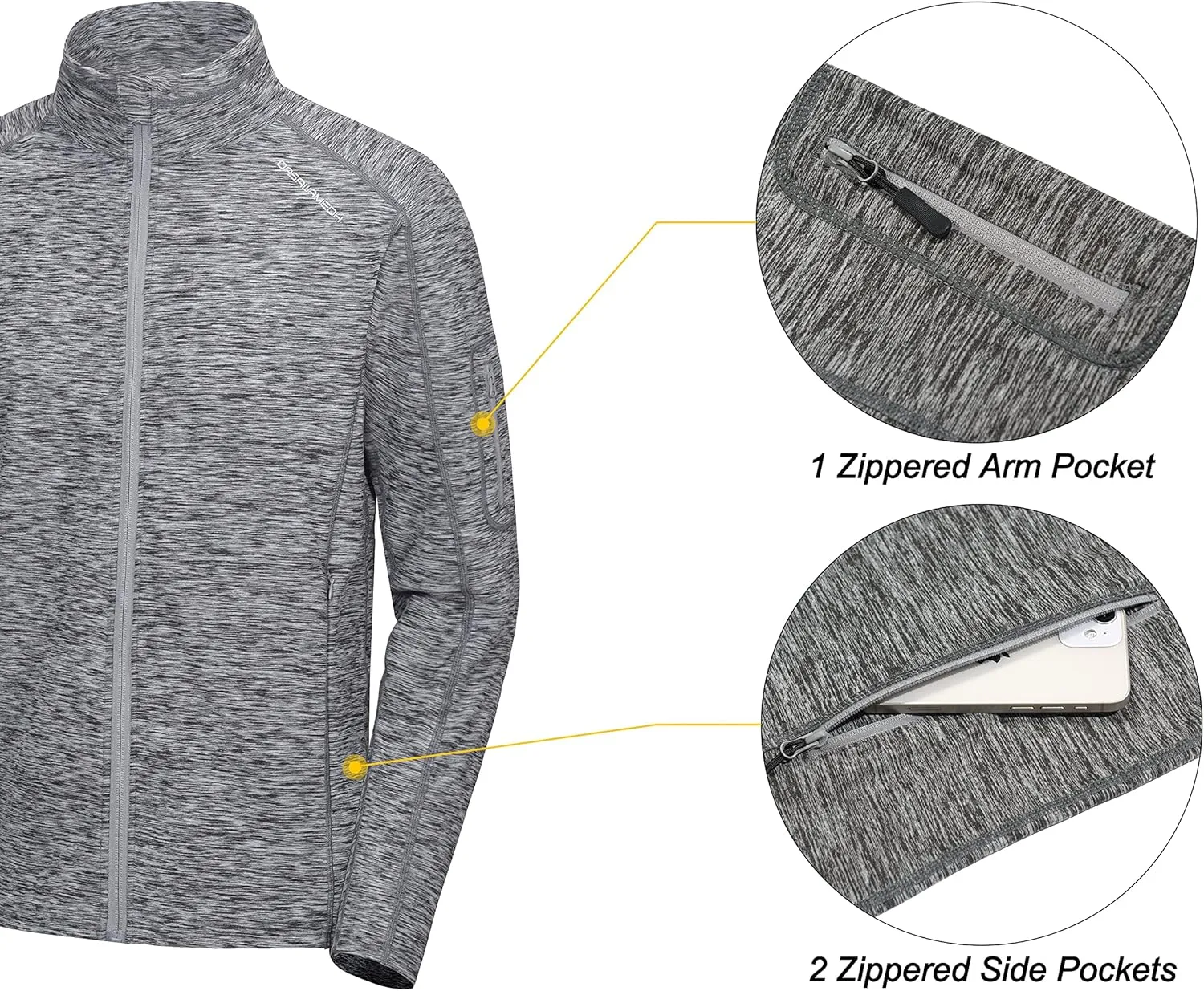 Men's Running Sport Track Jacket Full Zip Workout Athletic Fitness Jackets for Training