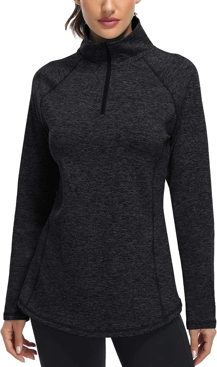 Miusey Womens Quarter Zip Running Pullover Jackets Long Sleeve Workout Tops (PRIME)