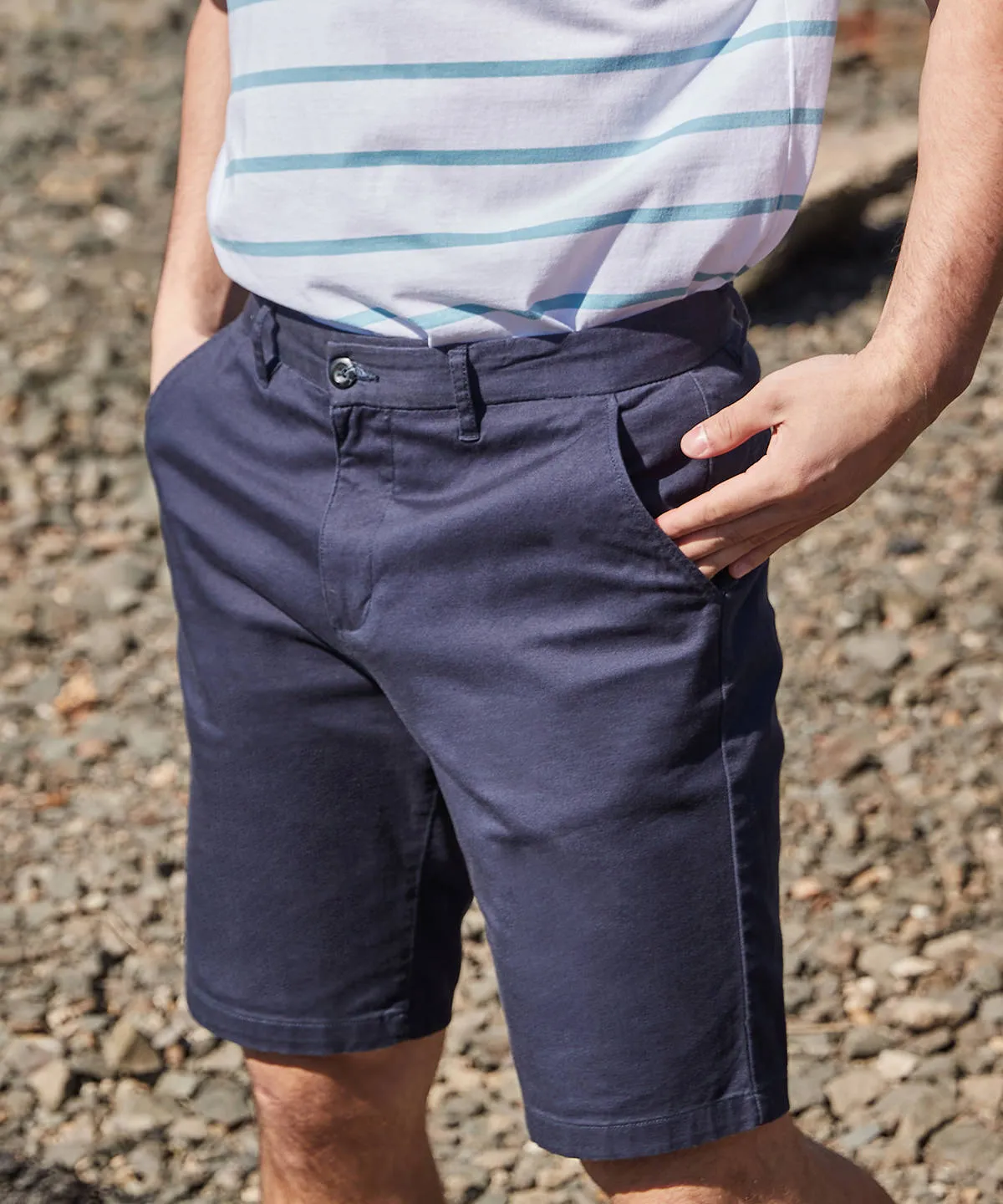 Navy - Stretch chino shorts