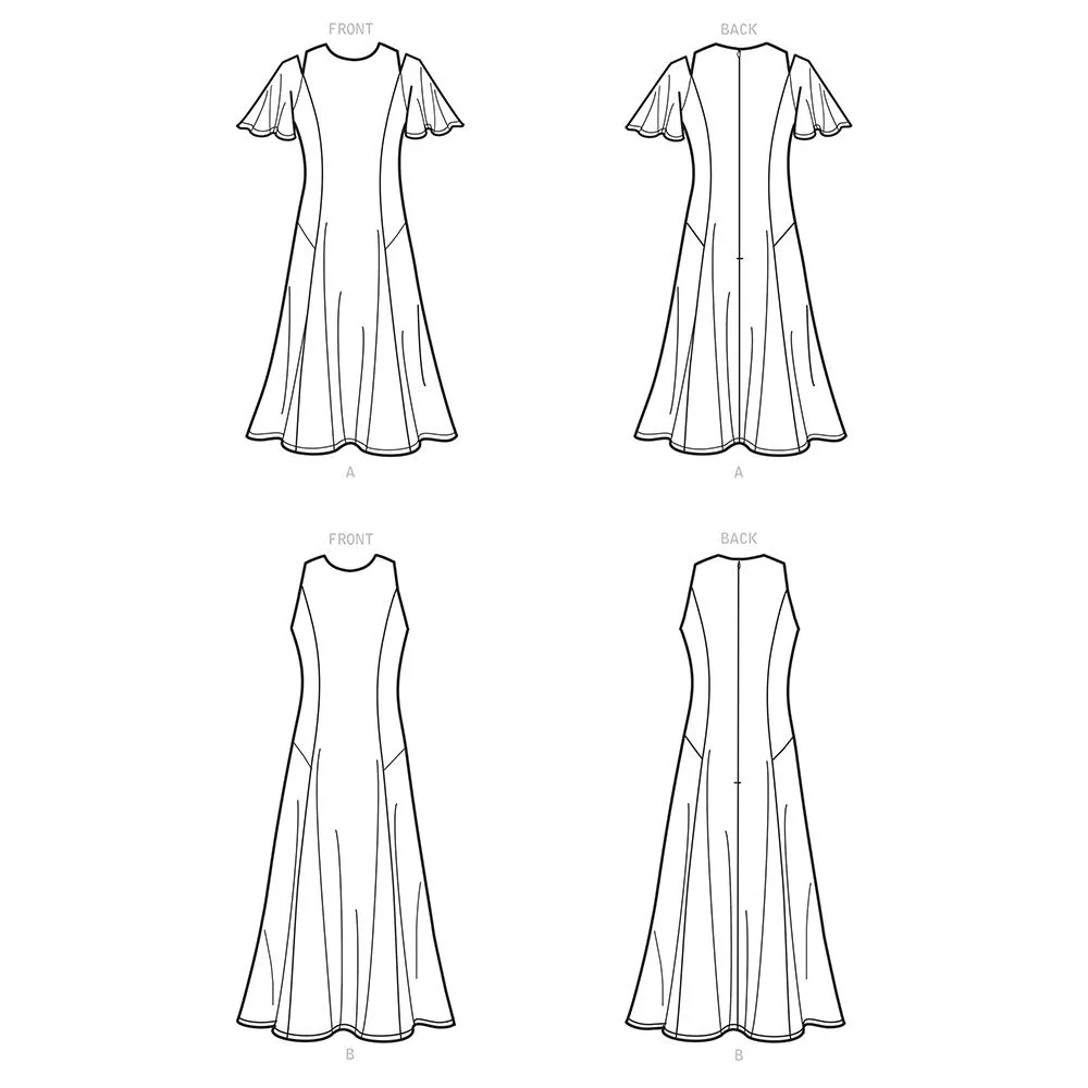 Newlook Pattern N6652 Misses' Fit & Flared Dress With Length & Sleeve Variations