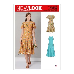 Newlook Pattern N6652 Misses' Fit & Flared Dress With Length & Sleeve Variations