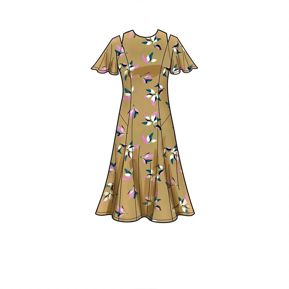 Newlook Pattern N6652 Misses' Fit & Flared Dress With Length & Sleeve Variations
