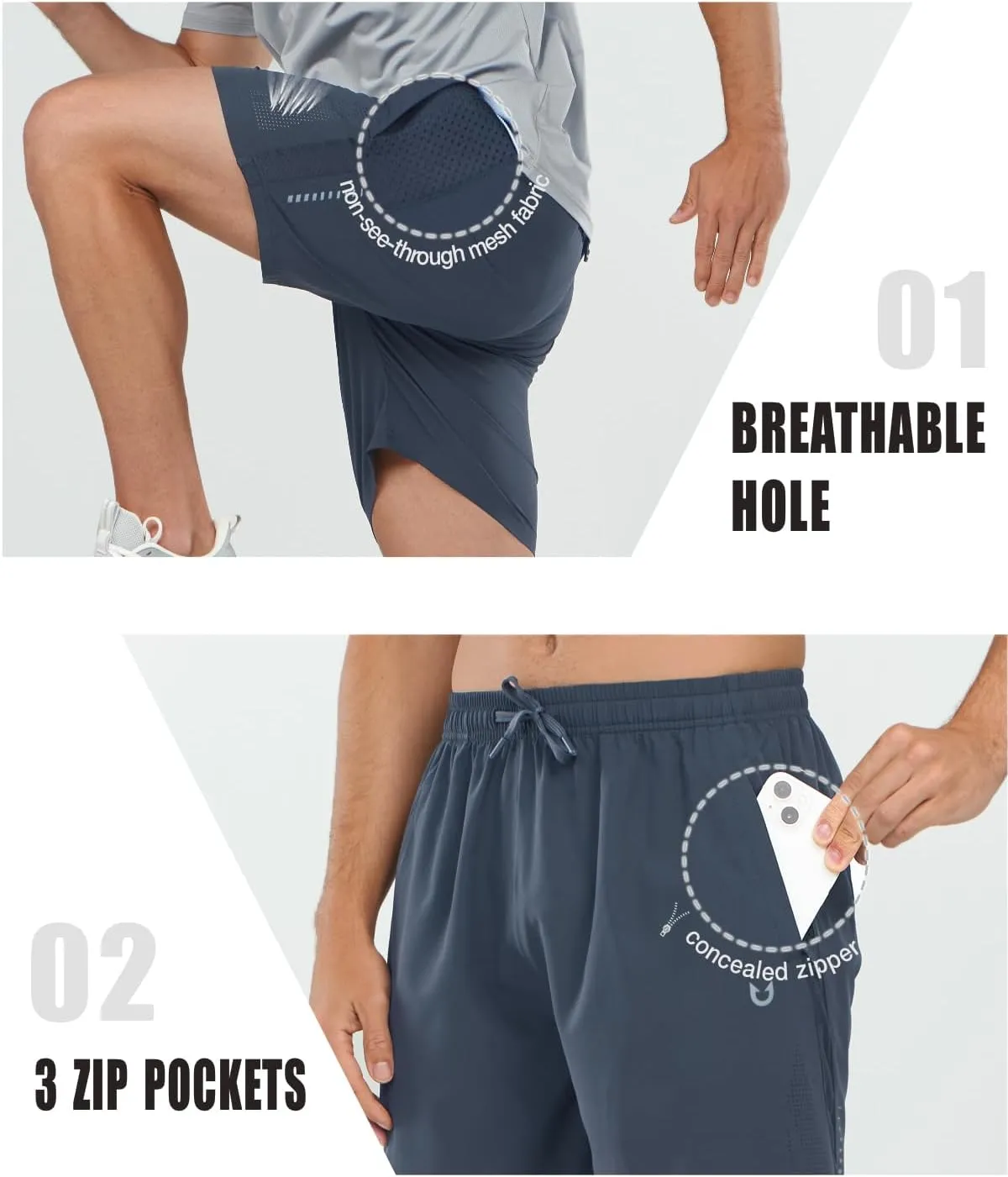 NORTHYARD Men's Gym Shorts 7 Inch Quick Dry Running Shorts Lightweight Athletic Workout Training Sports Shorts
