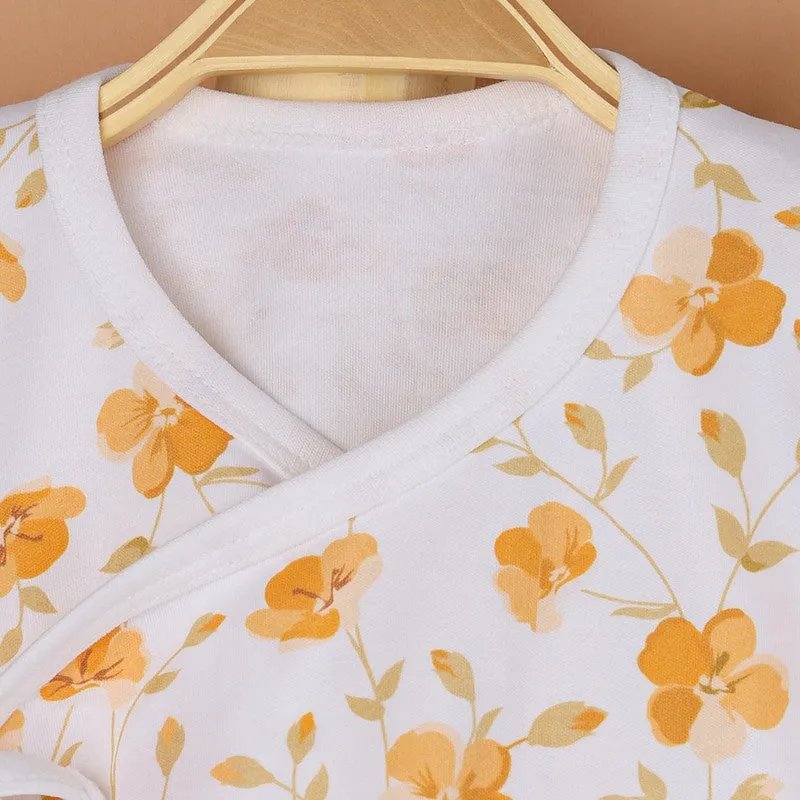 Organic Cotton Kimono Top For Baby Girl | Front Open Bloom | Peach
