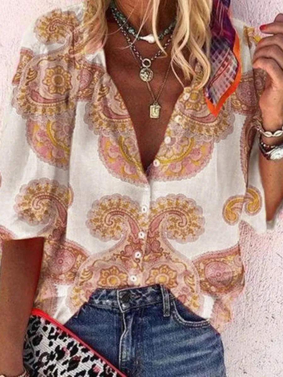 Retro Bohemian Casual Loose Shirt