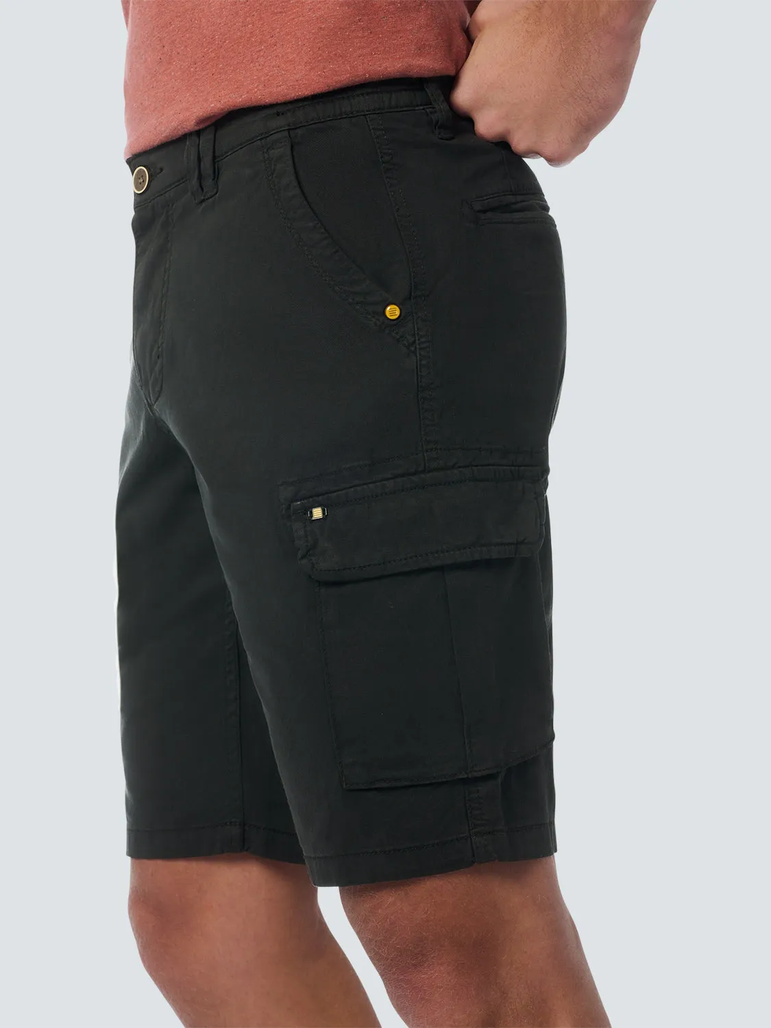 Short Cargo Garment Dyed   Stone Washed Stretch | Motorblack