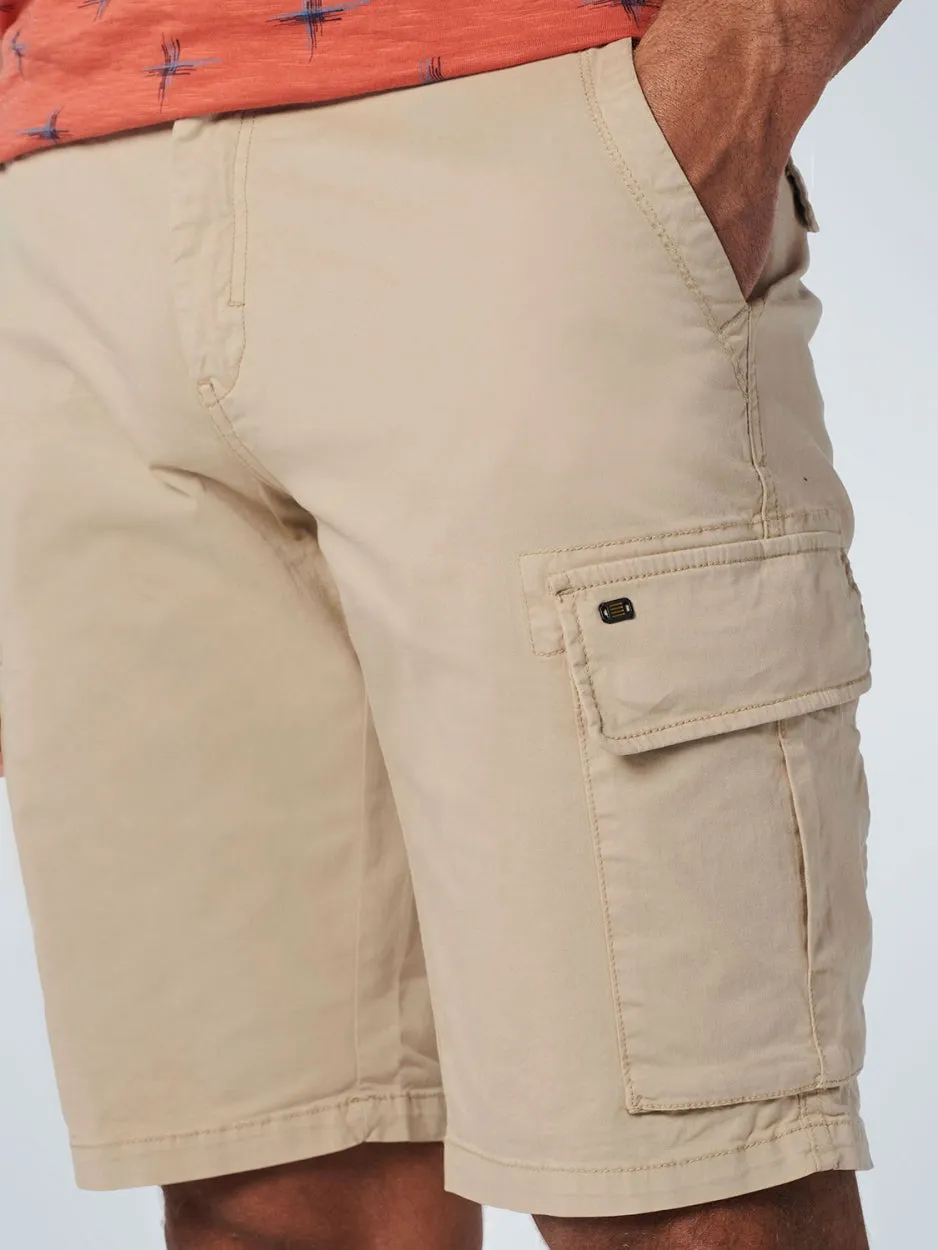 Short Cargo Garment Dyed   Stone Washed Stretch | Sand