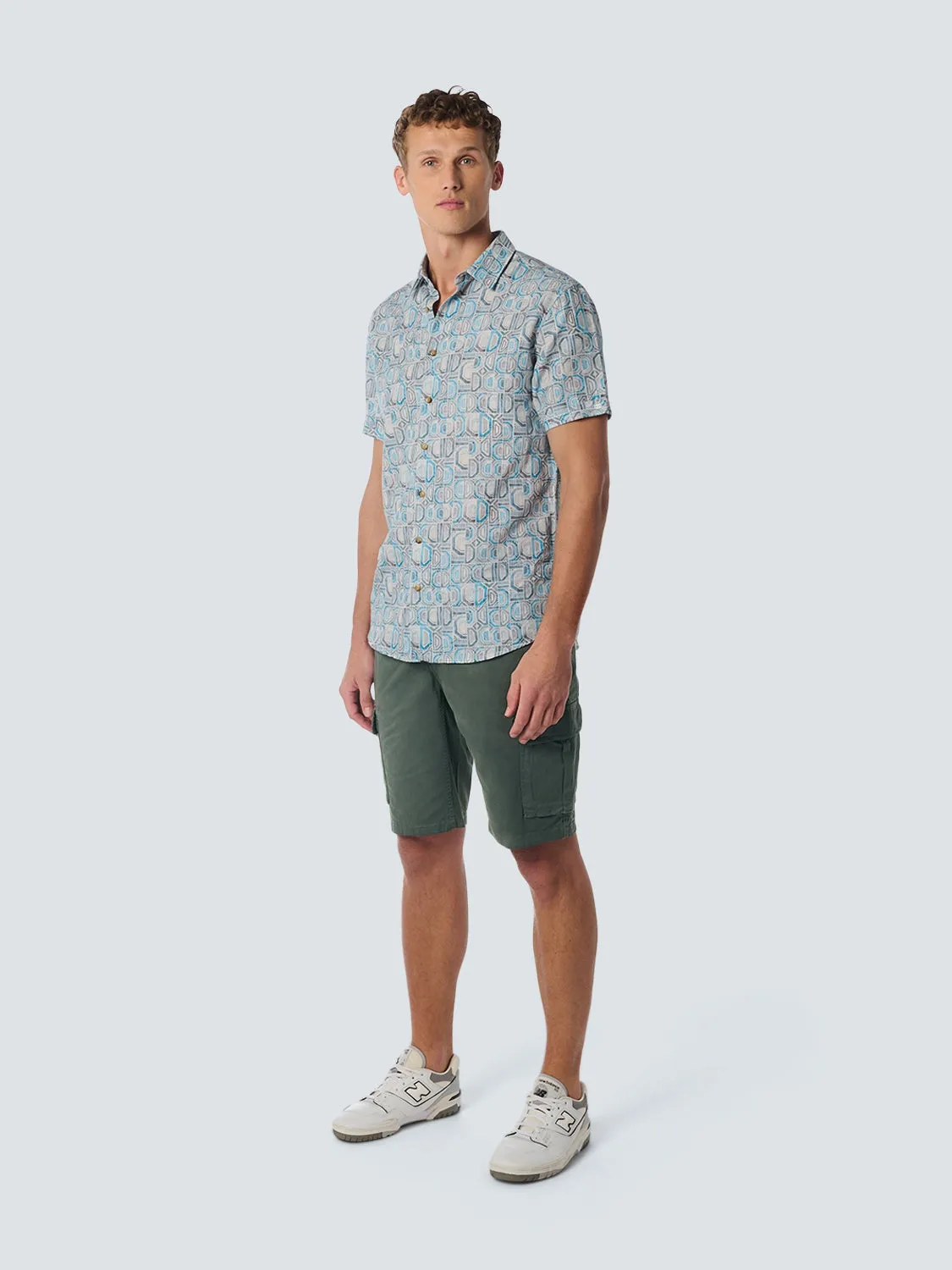 Short Cargo Garment Dyed   Stone Washed Stretch | Steel