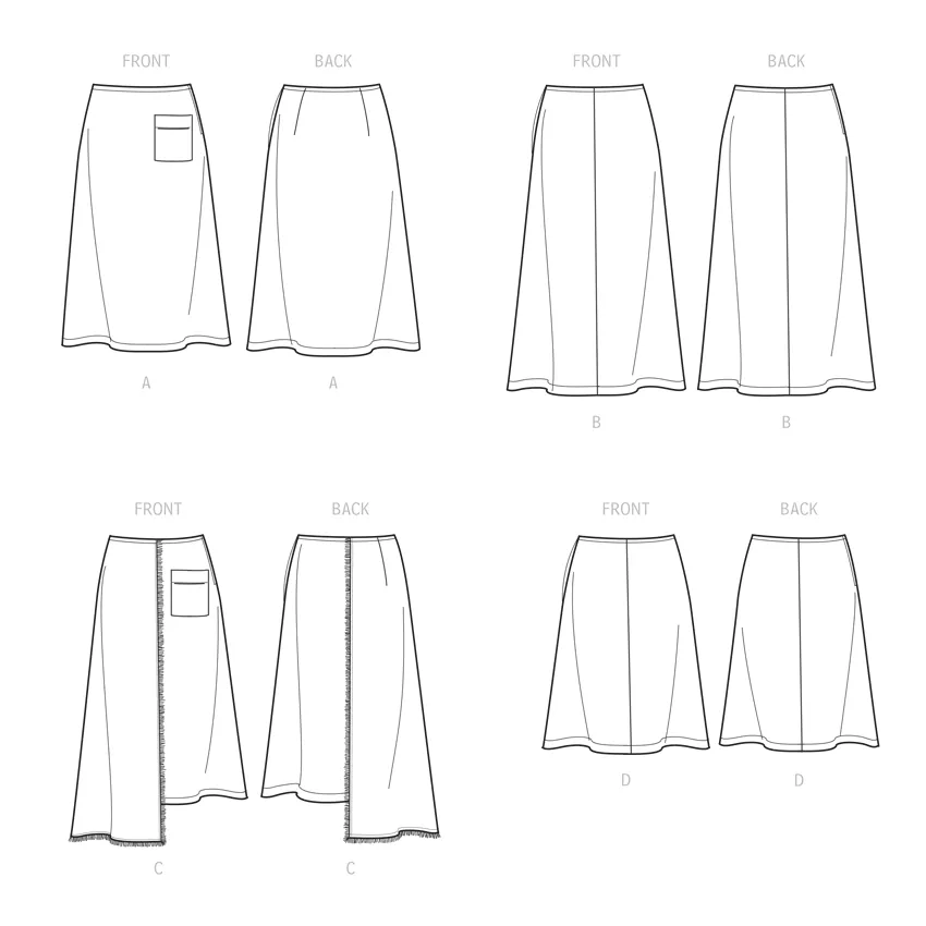 Simplicity Pattern S9648 Misses' Skirts