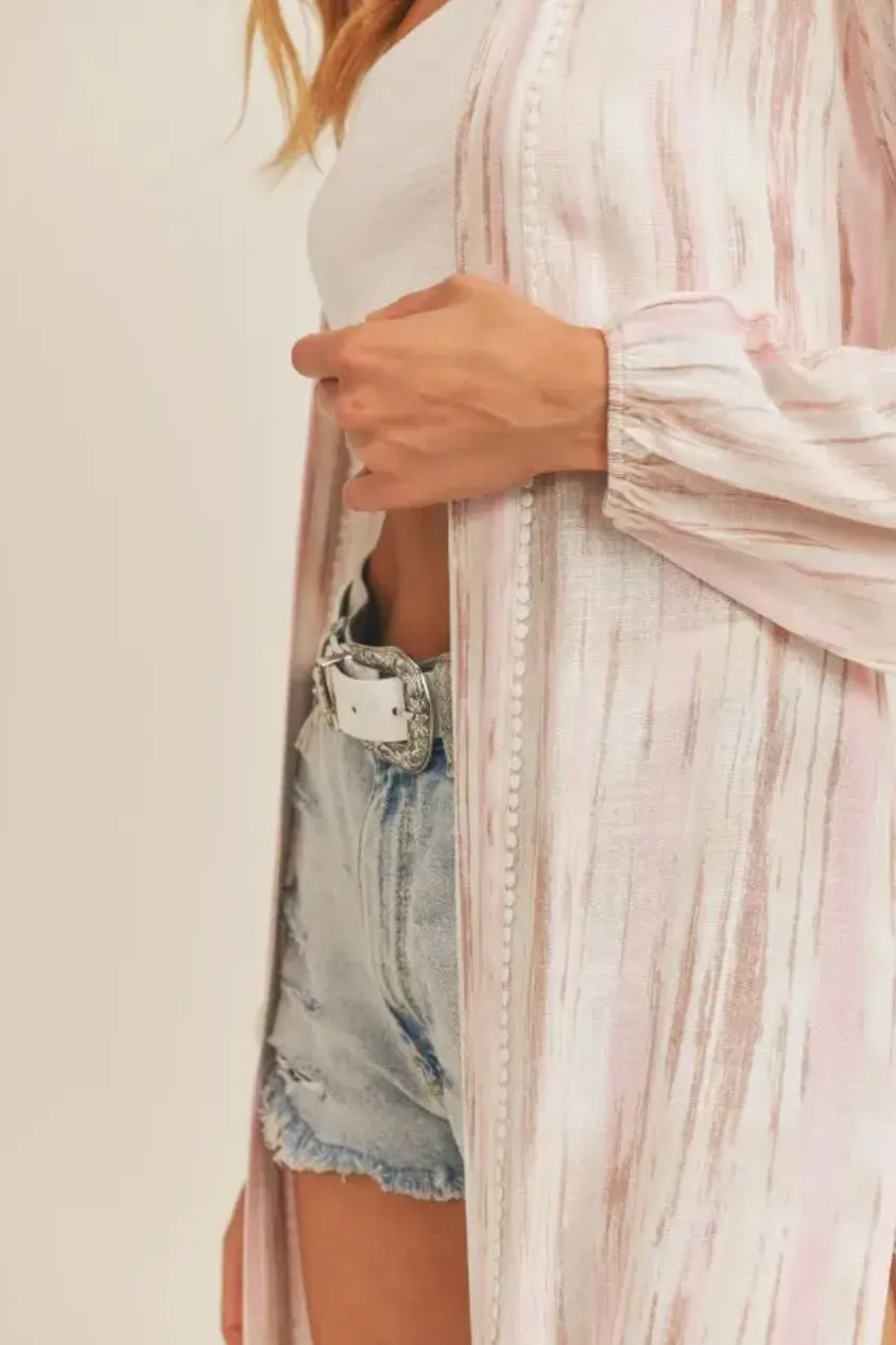 Sweet Strokes Kimono: PINK TAUPE