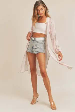 Sweet Strokes Kimono: PINK TAUPE