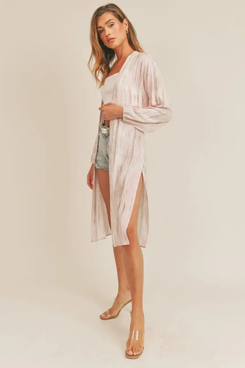 Sweet Strokes Kimono: PINK TAUPE