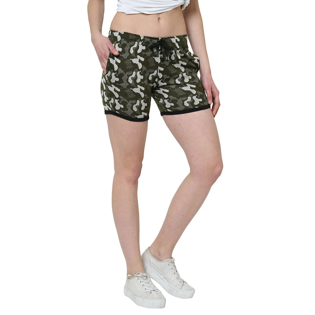 Vimal Jonney Green Color Shorts For Women