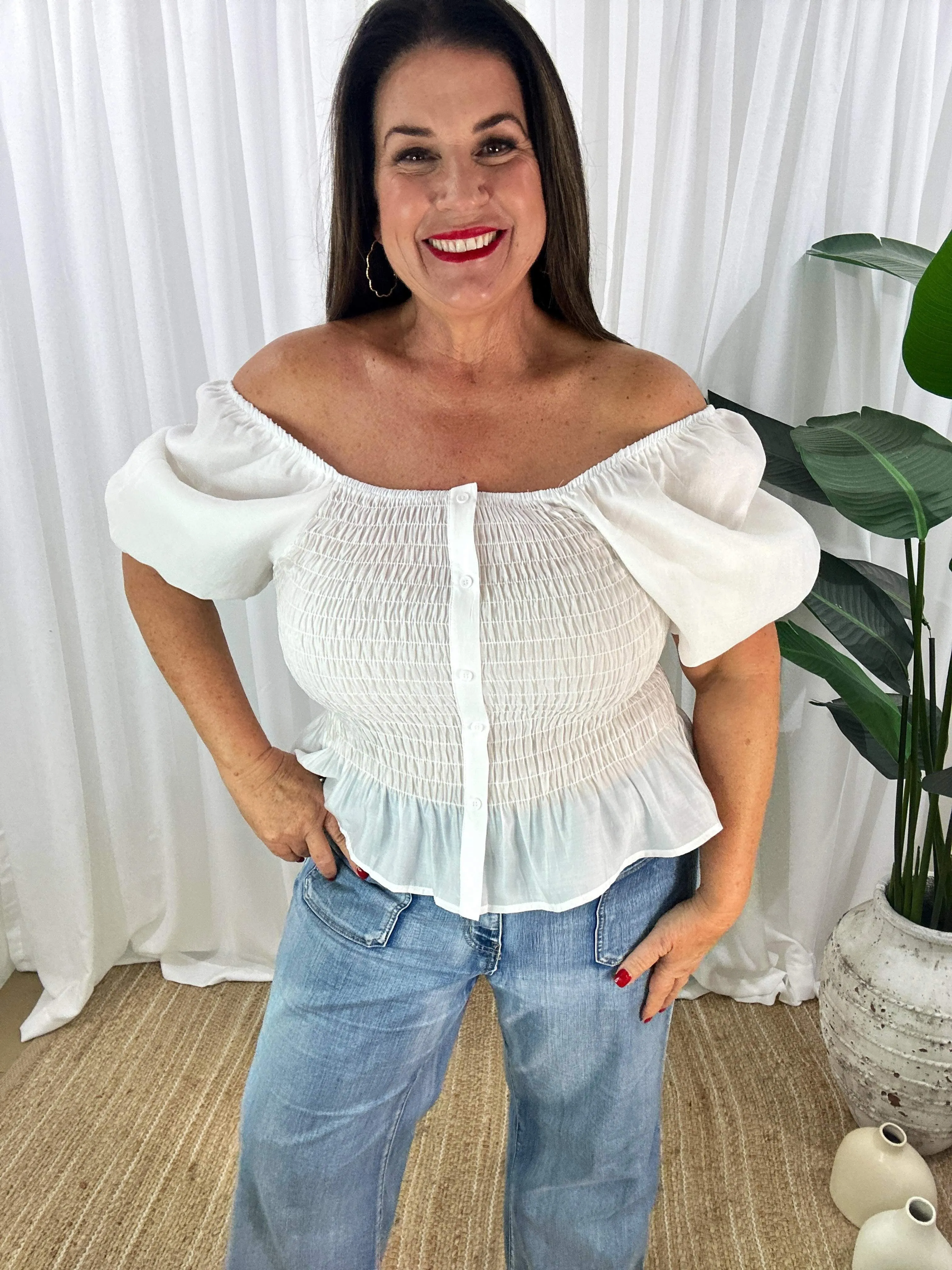 Wilder Peasant Top - White