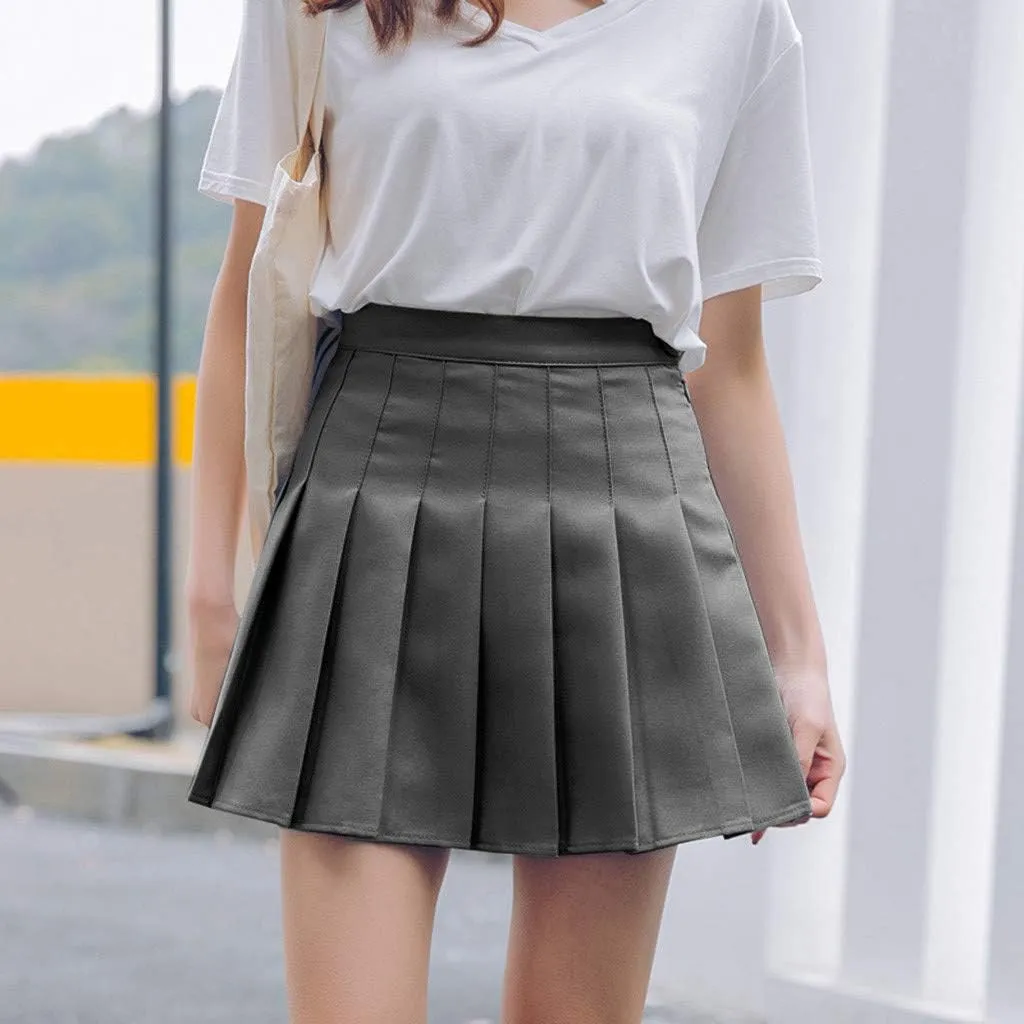 Women Cute Mini Pleated Skirt Summer Preppy Girl Y2k A-Line Skirts Casual Sexy High Waist Tennis Skater Short Skirt